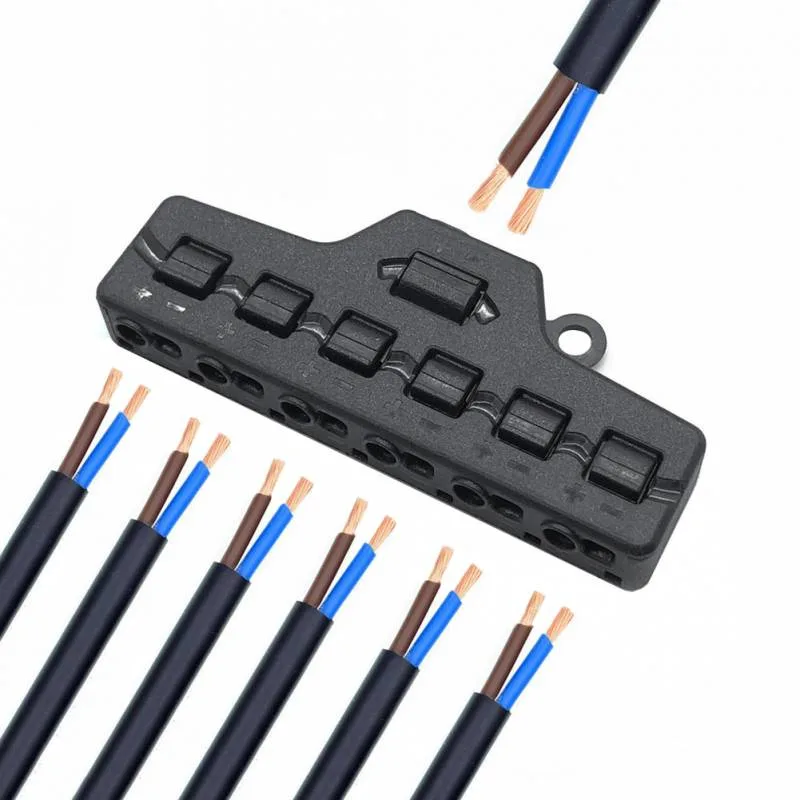 Distribuidor 1*2 a 6*2 cables 0-42v/9a