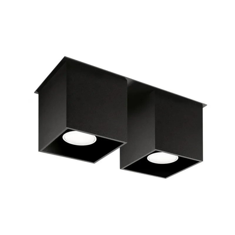 Aplique de techo quad 2 negro gu10