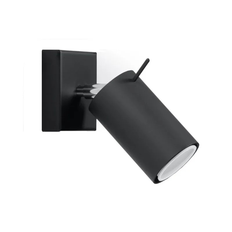 Aplique de pared ring negro gu10