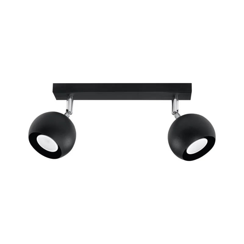 Aplique de techo oculare 2 negro gu10