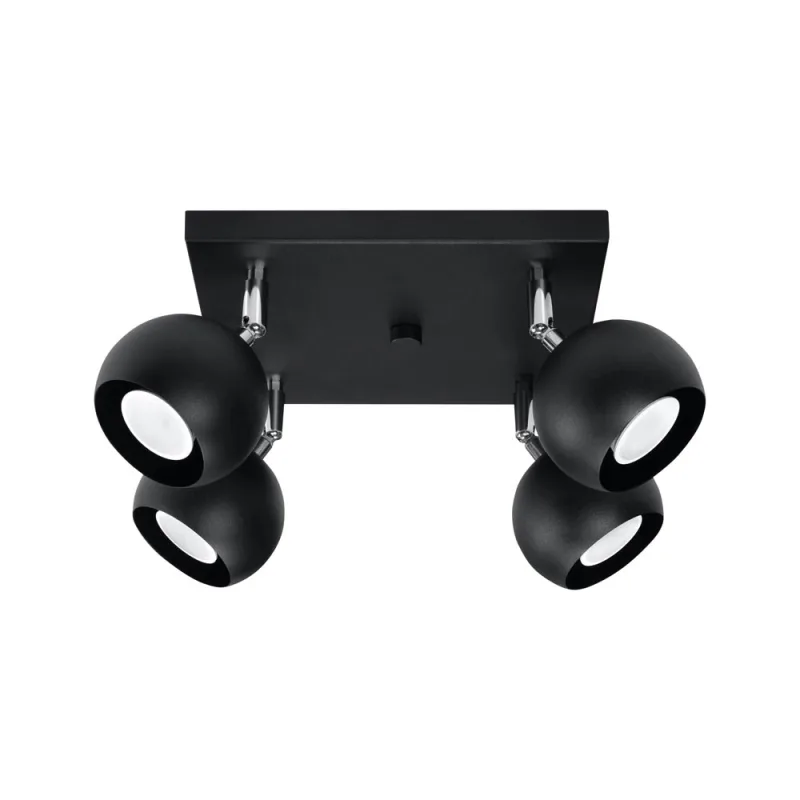Aplique de techo oculare 4 negro gu10