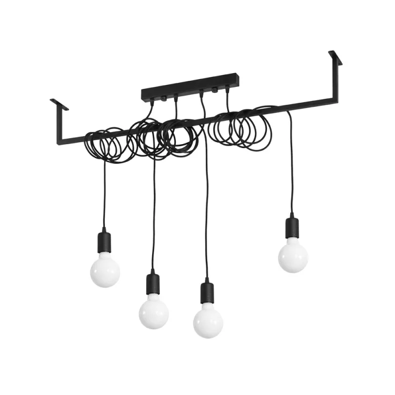 Lámpara suspendida salamanca 4 negro e27