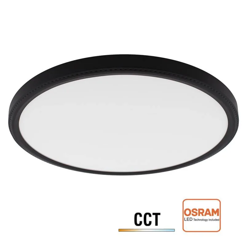 Plafón led moon kramfor 42w ø400mm cct regulable negro 3000-4000-6000k