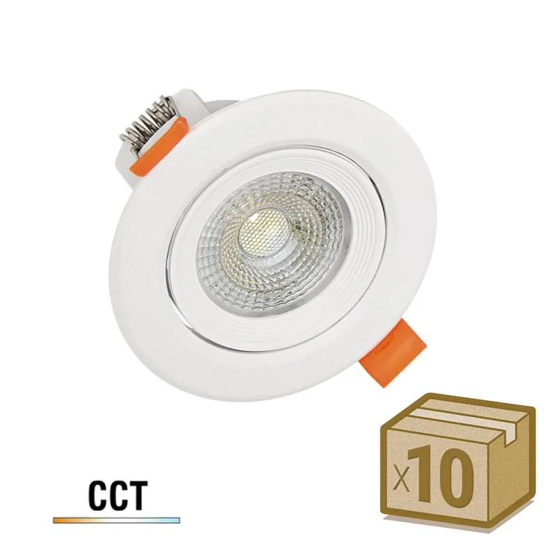 Pack 10 x downlight led dtak 7w 3cct 3000-4000-6000k