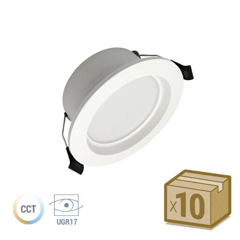 Pack 10 x downlight kramfor led 6w ugr17 3cct 3000-4000-6000k