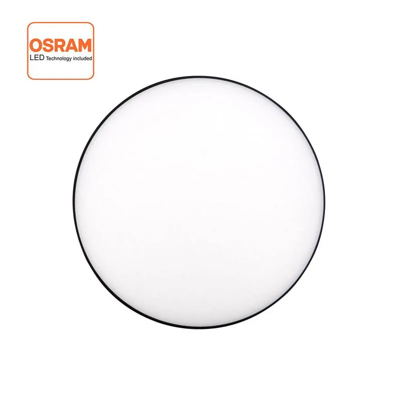 Plafón led ø 230mm 24w regulable negro blanco neutro