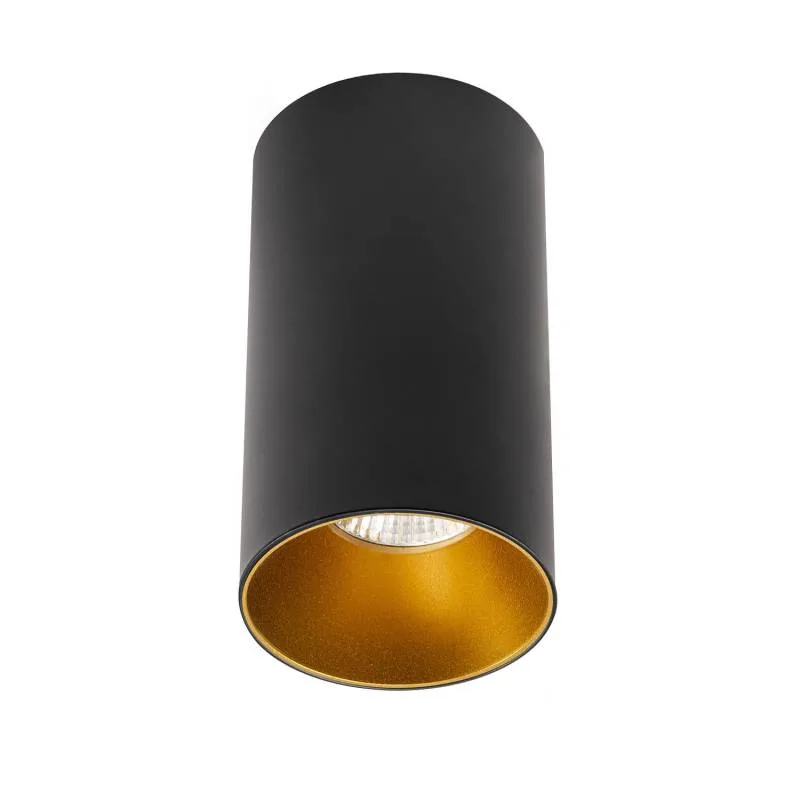 Box housing gu10 aplique techo negro/dorado mate