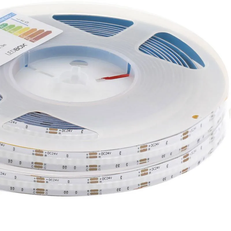 Tira led rgb cob dc24v 5m (480led/m) 75w ip20 rgb