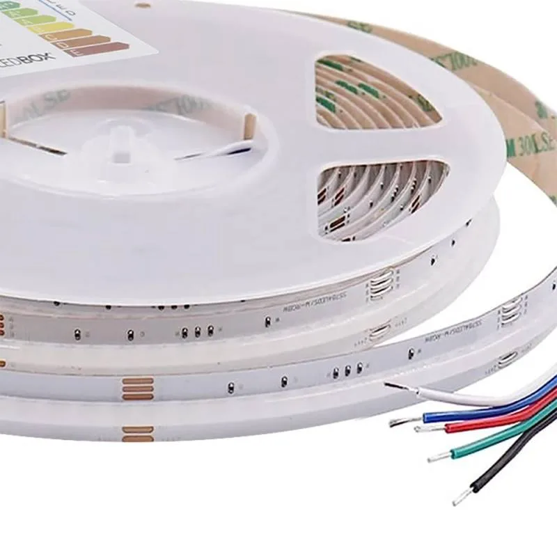 Tira led rgb+w cob dc24v 5m (784led/m) 100w ip20 rgb + blanco frío