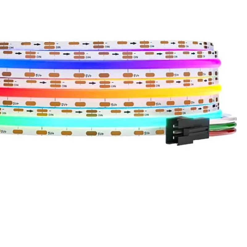 Tira led rgb spi ws2811 cob dc5v 5m (160led/m) 70w ip20 pcb 5mm rgb