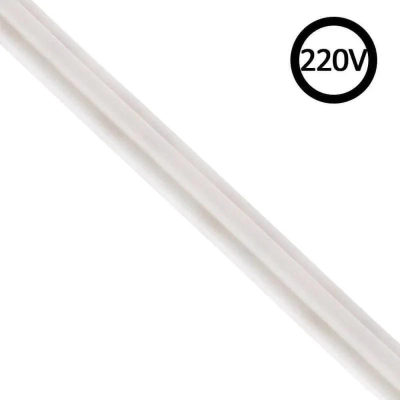 Tira led 220v slim cob 288led/m 12w/m triac regulable corte 5cm 1 metro. silicona blanco frío