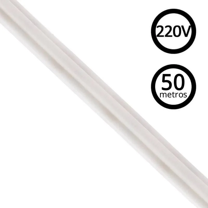 Tira led 220v slim cob 288led/m 12w/m triac regulable corte 5cm carrete 50 metros. silicona blanco neutro