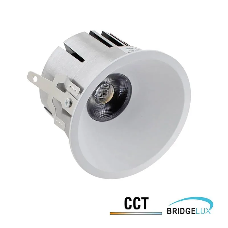 Downlight led mook bridgelux chip 12w ugr 19 24º 3cct blanco 3000-4000-6000k