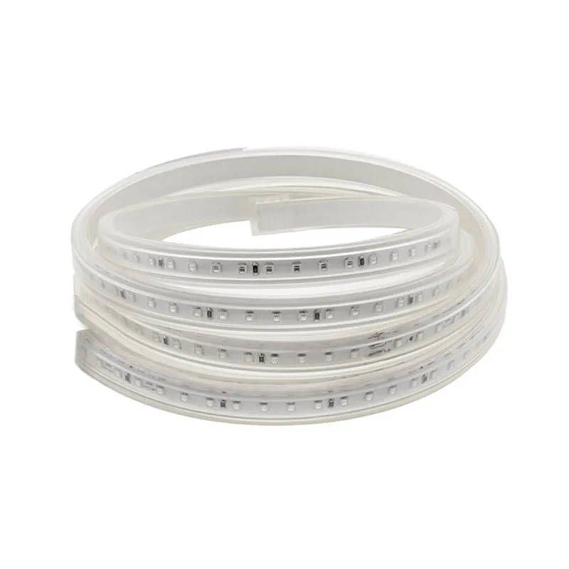Tira led 220v smd2835 120led/m 10w/m 1 metro con conectores rápidos 50cm corte blanco cálido