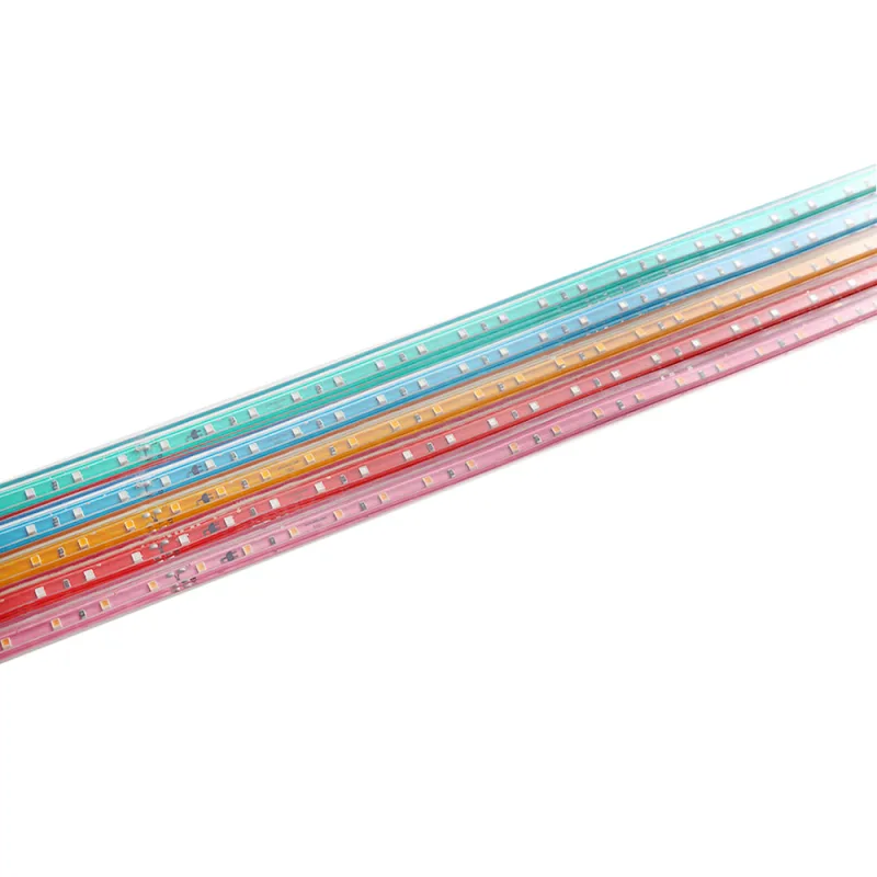 Tira led 220v smd2835 120led/m 10w/m pcb color 1 metro con conectores rápidos rosa/magenta