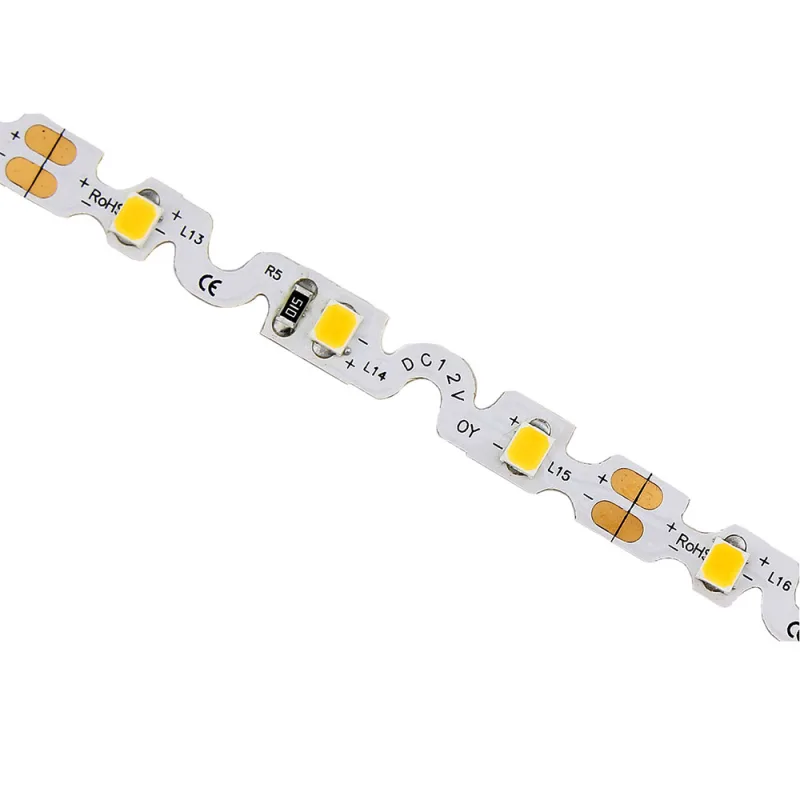 Tira contorno zig zag s led smd2835 dc12v 5m (60led/m) 40w ip65 blanco frío