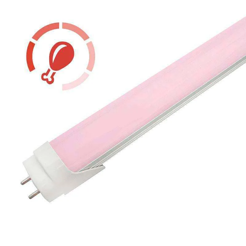 Tubo led t8 especial carnicerias 9w 60cm rosa/magenta
