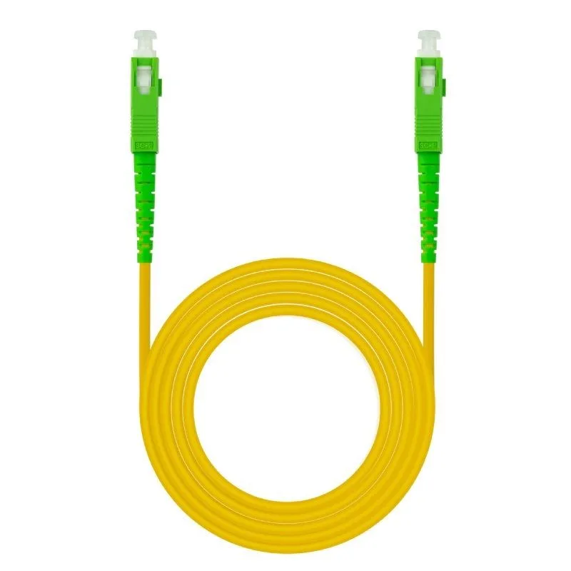 Nanocable Cable de Fibra Óptica SC/APC a SC/APC Monomodo Simplex LSZH, Amarillo, 40 m