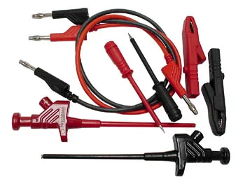 Velleman - HMSET2 Hirschmann 142921 - Juego de Cables de Prueba de Seguridad PMS 4 con Puntas de Prueba, Cables de Prueba, Conectores de láminas de 4 mm, Color Negro y Rojo