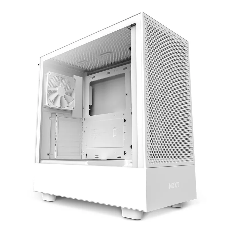 Caja atx semitorre nzxt h5 flow blanca cristal templado cc-h51fw-01