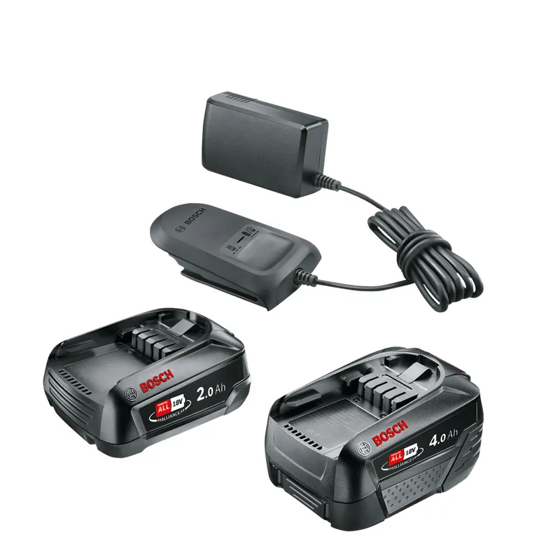 Bosch kit de batería y cargador de 18 V (2x baterías 2,0 Ah + 4,0 Ah, cargador AL 18V-20, sistema de 18 voltios, en caja)