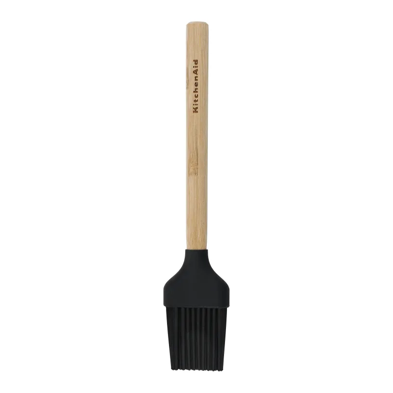 KitchenAid KQG641OHOBE, Pastry Brush with Heat Resistant and Flexible Silicone Head, Black