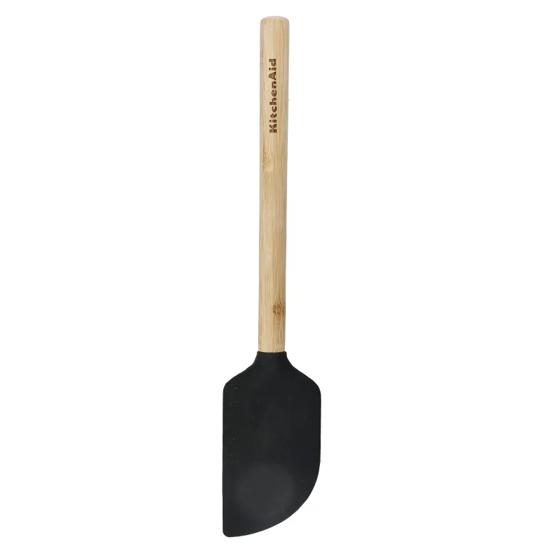 KitchenAid KQG631OHOBE, Bamboo Scraper Spatula with Silicone Head, 30 cm, Black