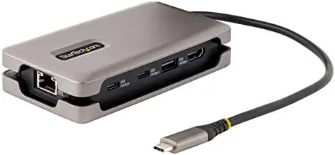 StarTech.com Adaptador Multipuertos USB-C - HDMI 2.0b 4K 60Hz - HDR - Hub USB 3.2 Gen 2 10Gbps (2xUSB-C, 1xUSB-A) - PD de 100W con Pass-Through - Con Cable de 30cm - Docking Station para Portátil