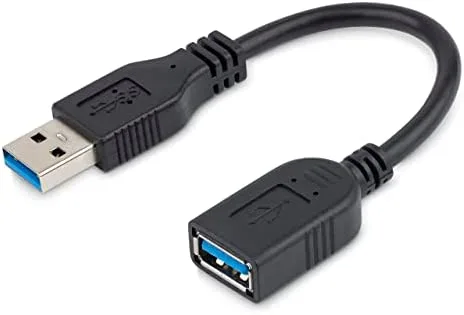 StarTech.com Cable de 15cm Extensor USB 3.0 - Alargador USB 3.0 SuperSpeed Negro