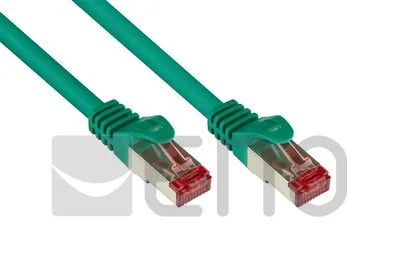 Good Connections - Cable de par trenzado LAN Ethernet Cat.5E, protección de la punta, RNS, SF/UTP, 100 MHz, apto para Gigabit (redes 10/100/1000 Base-T Ethernet), por ejemplo, para panel de conexiones, interruptor, router, módem verde verde 2 m