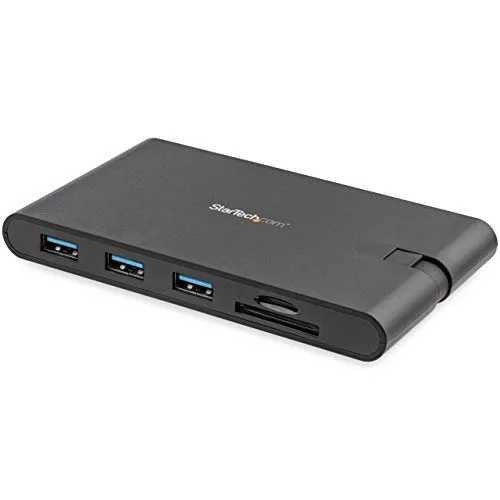 StarTech.com Docking Station USB-C con HDMI y VGA - para Mac y Windows -3x USB 3.0 - SD / micro SD - PD 3.0 - Adaptador USB C a USB 3.0