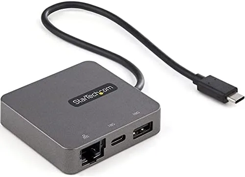 StarTech.com Adaptador Multipuertos USB-C - Docking Station USB Tipo C - HDMI o VGA - con Cable de 29cm - con Puertos USB A y USB Type C