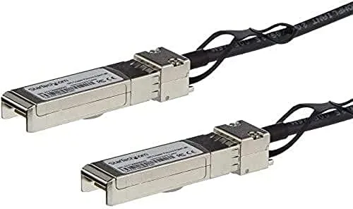 StarTech.com Cable de 0,5m Twinax Direct Attach SFP+ a SFP+ - 10G Compatible con MSA sin Codificar - DAC de Cobre SFP+ de 10 GbE - Módulo Transceptor Pasivo de Bajo Poder de 10 Gbps (SFP10GPC05M)