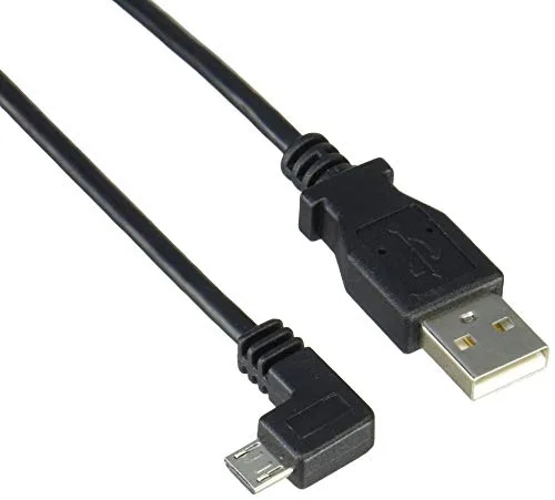 StarTech.com USBAUB50CMLA - Cable Micro USB de 0.5 m (acodado a la Izquierda, para Carga y sincronización) Color Negro