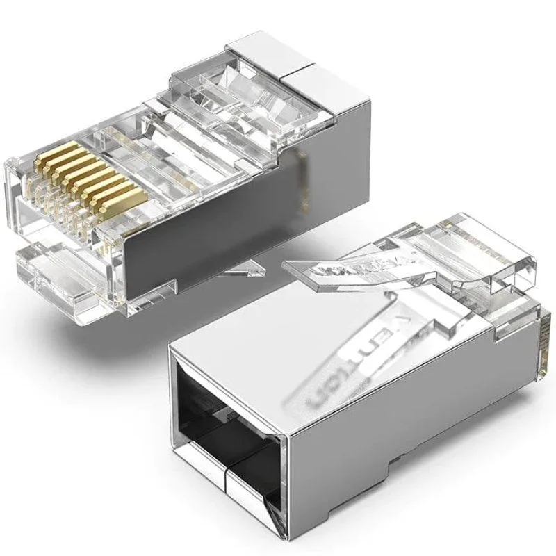 Conector modular RJ45 CAT.5E FTP, transparente, 10 unidades