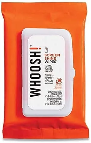 Whoosh! Limpiador Pantalla Táctil 90 Unidades para TV, OLED, MacBook, Laptop - Limpia Gafas con Paño Microsuede, Limpiacristales Coche Sin Pelusa, No Abrasivo, Acabado Sin Rayas