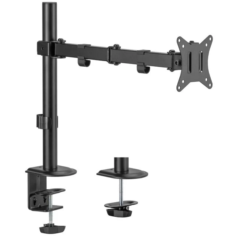 AISENS Soporte de Mesa ECO Giratorio e Inclinable para Monitor/TV 9Kg (3 Pivotes, 1 Brazo) de 17-32, Negro