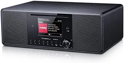 Albrecht DR 895 - Kit Compacto CD Dab+/FM/Internet/CD 27895, Color Negro con Pantalla a Color de 4", música estéreo y Podcast, USB, Control de la aplicación