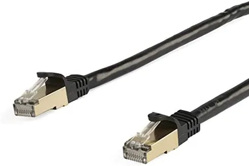 StarTech.com Cable 10m Ethernet CAT6a - Cable de Red de 10 Gigabits Blindado Snagless RJ45 PoE de 100W - Latiguillo STP de 10GbE con Alivio de Tensión - Fluke - UL - TIA - Negro