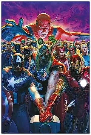 Grupo Erik Póster Marvel Los Vengadores, 10 by Alex Ross - Lamina decorativa Marvel/Póster Los Vengadores - Marvel Merchandising - Producto con licencia oficial