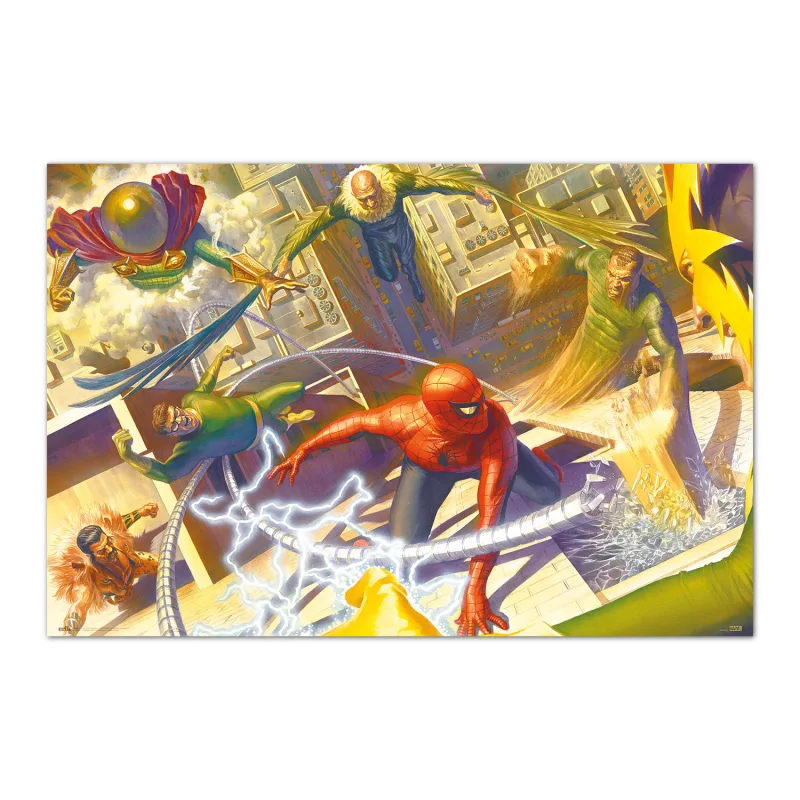Grupo Erik Póster Marvel Spider Man, Spider Man VS The Sinister Six by Alex Ross - Lamina decorativa Marvel/Póster Spiderman - Marvel Merchandising - Producto con licencia oficial