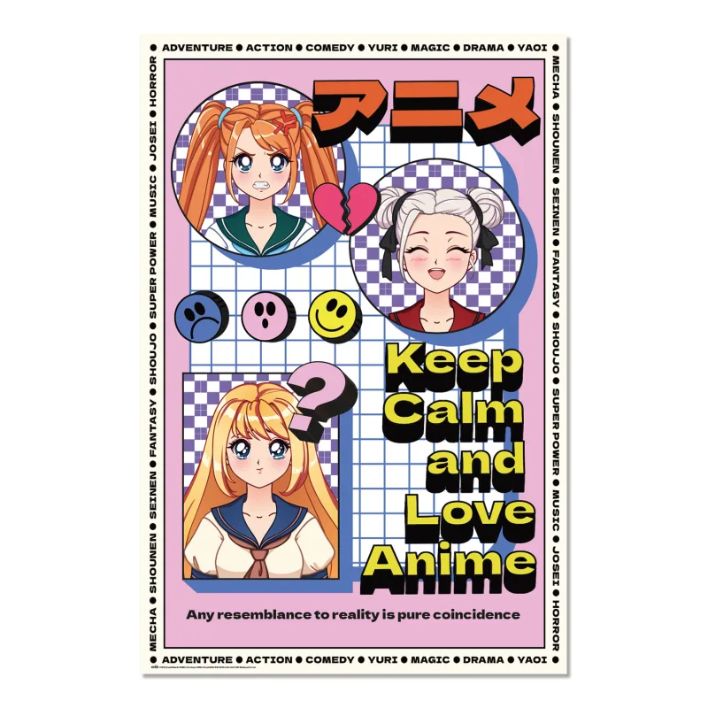 Grupo Erik Póster Anime Keep Calm and Love Anime - Lamina decorativa Keep Calm/Póster Keep Calm - Decoración anime, póster anime