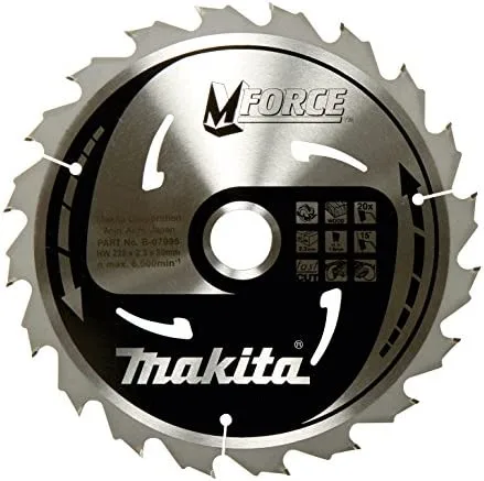 Makita B-32041 Hoja de Sierra Circular Makforce TCT 190x30mm 24T Madera