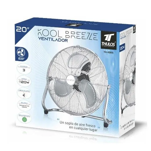 Thulos Ventilador de Suelo de 20" de diámetro. Motor de Alto Rendimiento Que Cuenta con una Potencia de 120W
