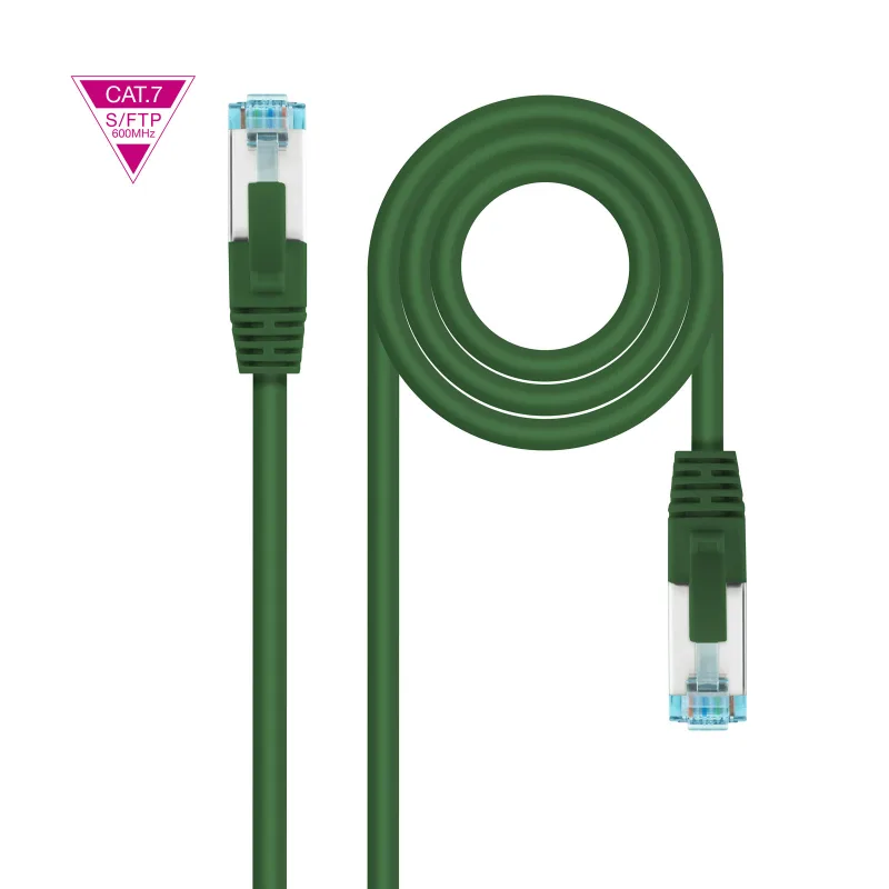 Latiguillo Rj45 Cat7 S/ftp Cu 1m Verde Nanocable 10.20.1701-gr