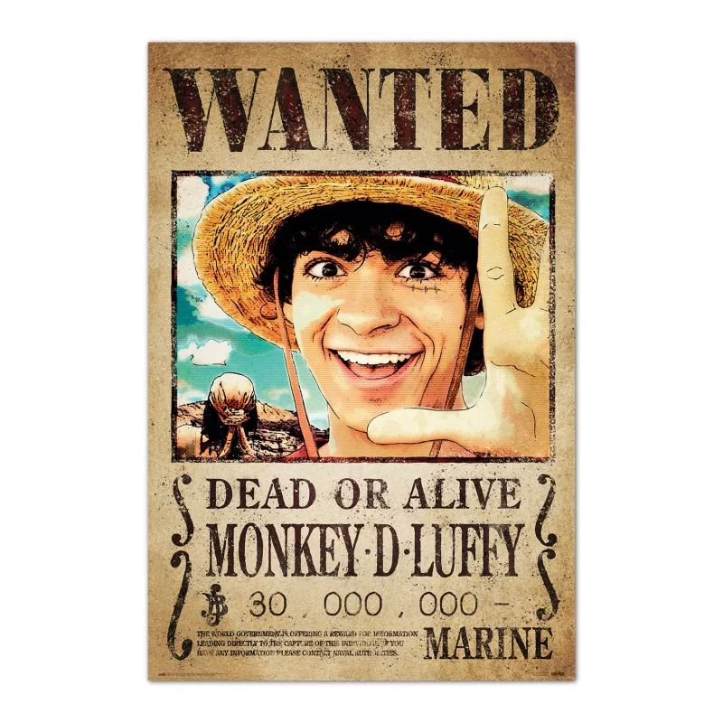 Grupo Erik Póster One Piece Netflix, Wanted Monkey D. Luffy - Lamina decorativa One Piece/Póster One Piece - One Piece merchandising, licencia oficial