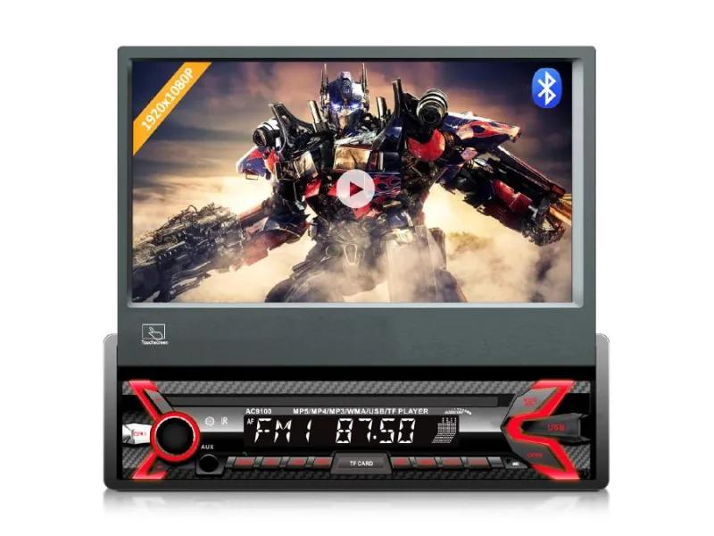 Audiocore AC9100 Radio Multimedia para Coche LCD Pantalla táctil de 7 "1080P MP5 AVI DivX Bluetooth Manos Libres RDS Radio Digital Control Remoto 1 DIN