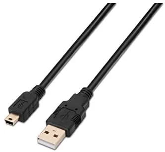 AISENS A101-0023 - Cable USB 2.0 DE 0.5 m para Móviles y Cámaras Digitales, Color Negro