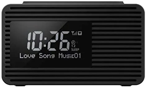 Panasonic RC-D8EG-K - Radio Despertador Digital Dab+, Pantalla Grande, Botón Snooze, Doble Temporizador, Carga de Smartphone con Puerto USB, Sleep Timer