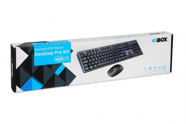 iBox DESKTOP KIT PRO teclado Ratón incluido QWERTY Negro